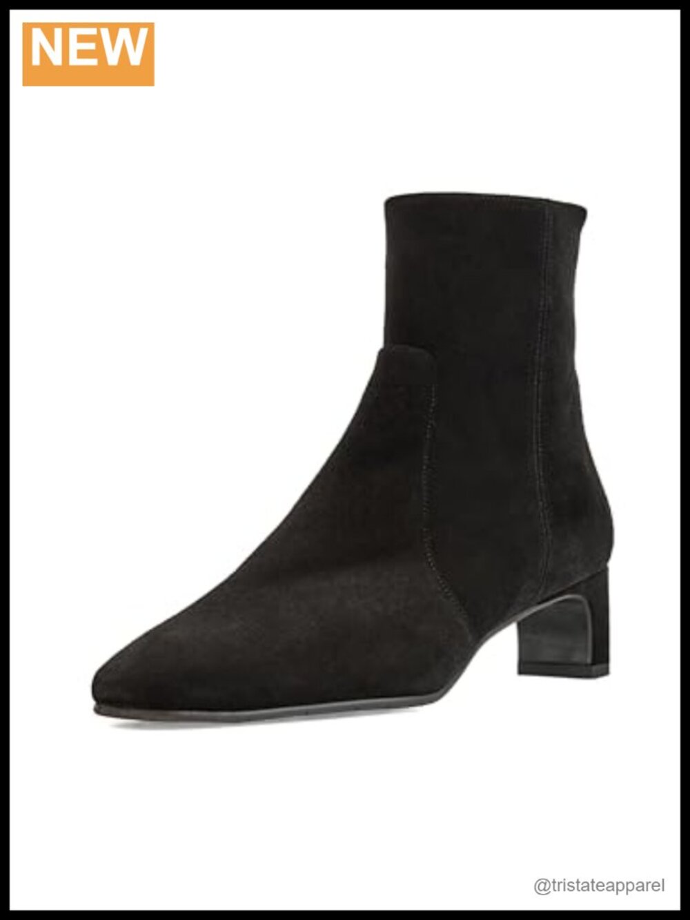 Aquatalia Siella Leather Ankle Booties Block Heel Zip